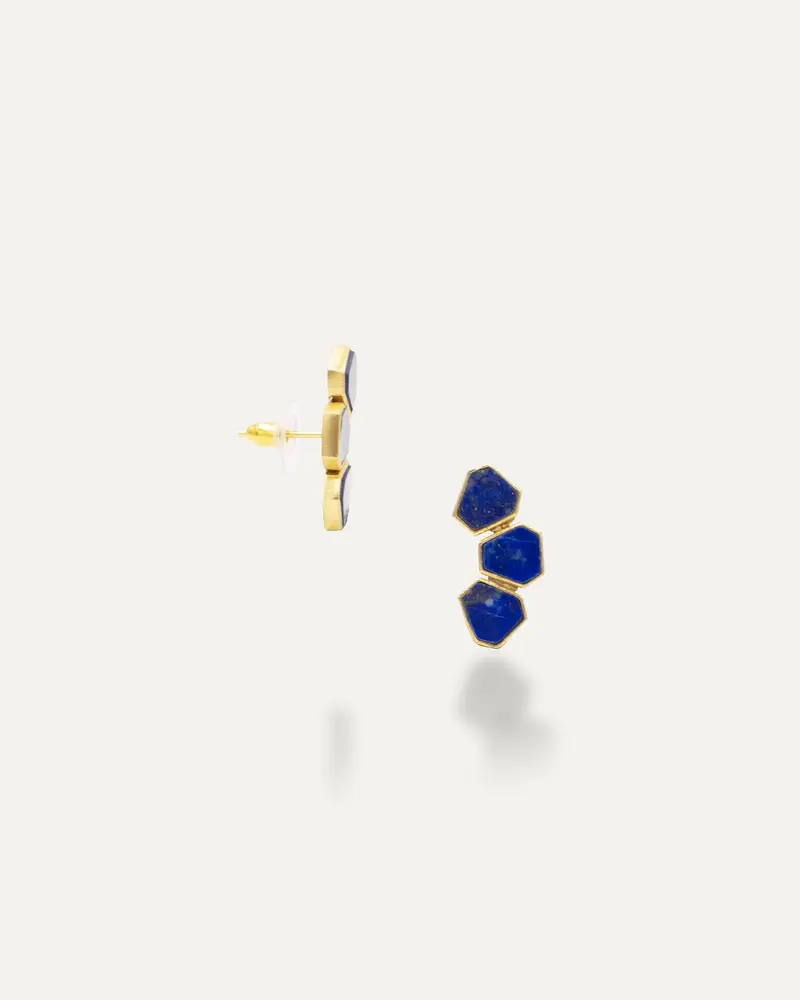 Pendientes Dorados Samir Lapislazuli