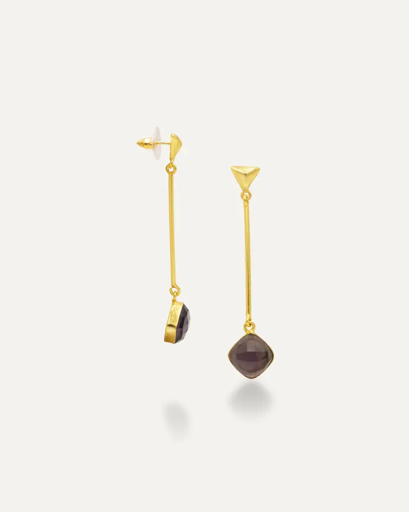 Pendientes Dorados Satya Amatista