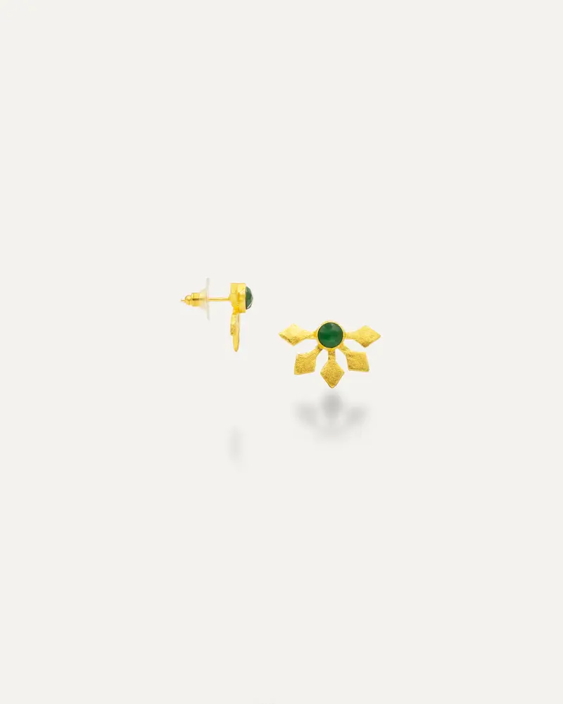 Pendientes Dorados Tia Onix verde