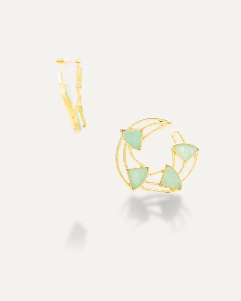 Pendientes Dorados Trine Amazonita