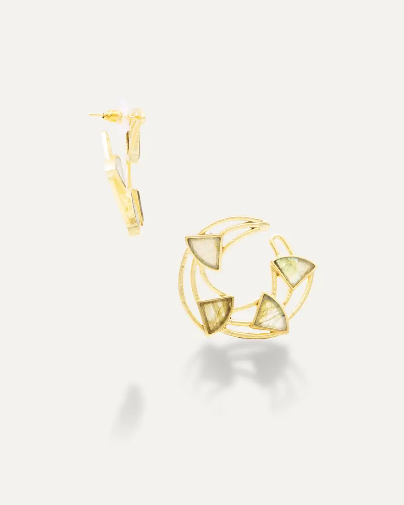 Pendientes Dorados Trine Labradorita