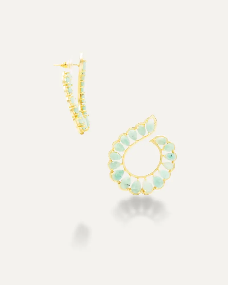 Pendientes Dorados Zaid Amazonita