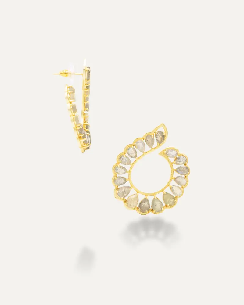 Pendientes Dorados Zaid Labradorita