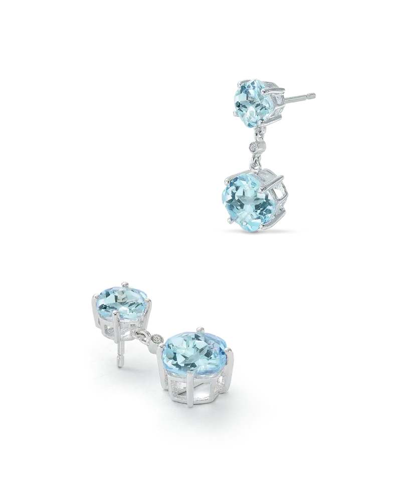 Pendientes Duet topacios azules, plata