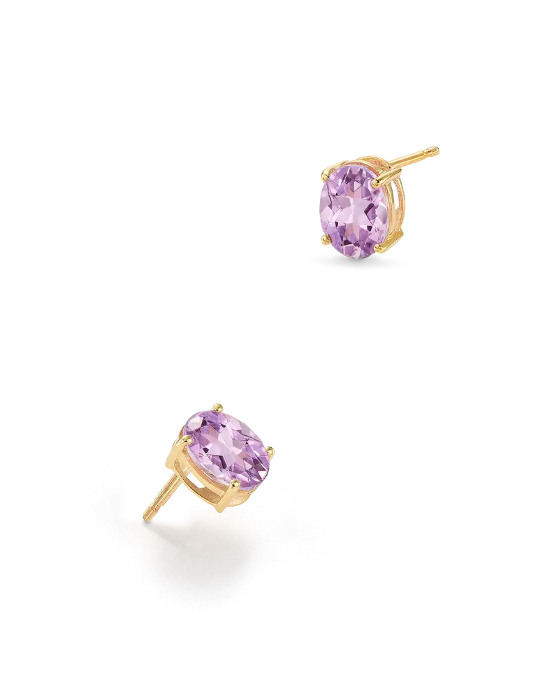 Pendientes Elipt amatista, plata dorada
