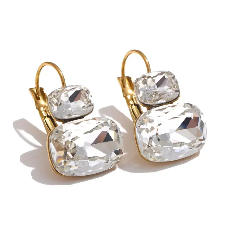 Pendientes Emma de cristal con forma de caramelo en 3 colores