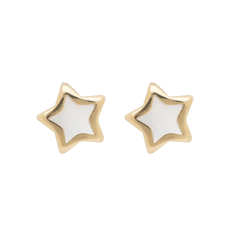 Pendientes Estrella oro y madreperla