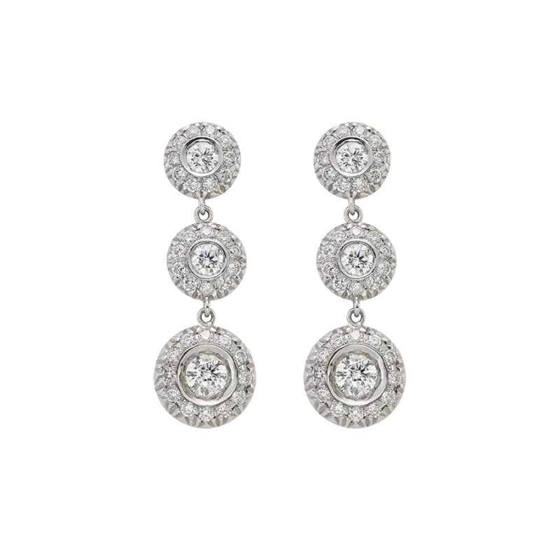 Pendientes Eternity diamantes, oro blanco
