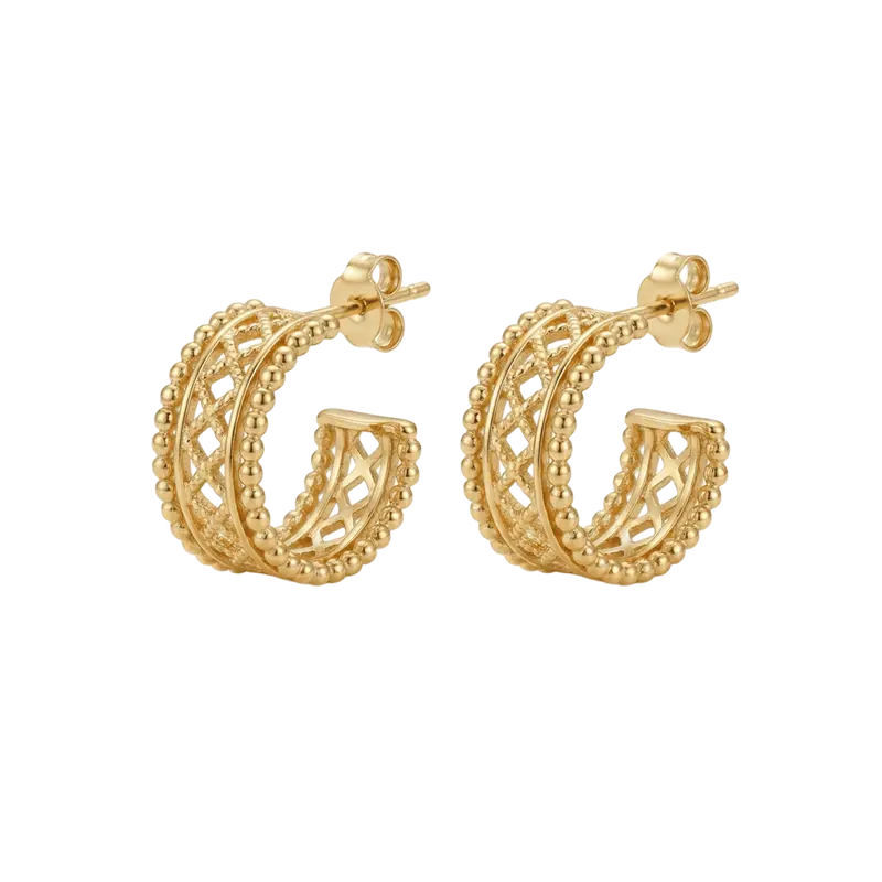 Pendientes filigrana plata de ley y baño de oro 18K