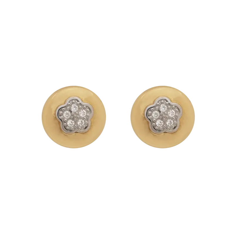 Pendientes Flor, oro bicolor