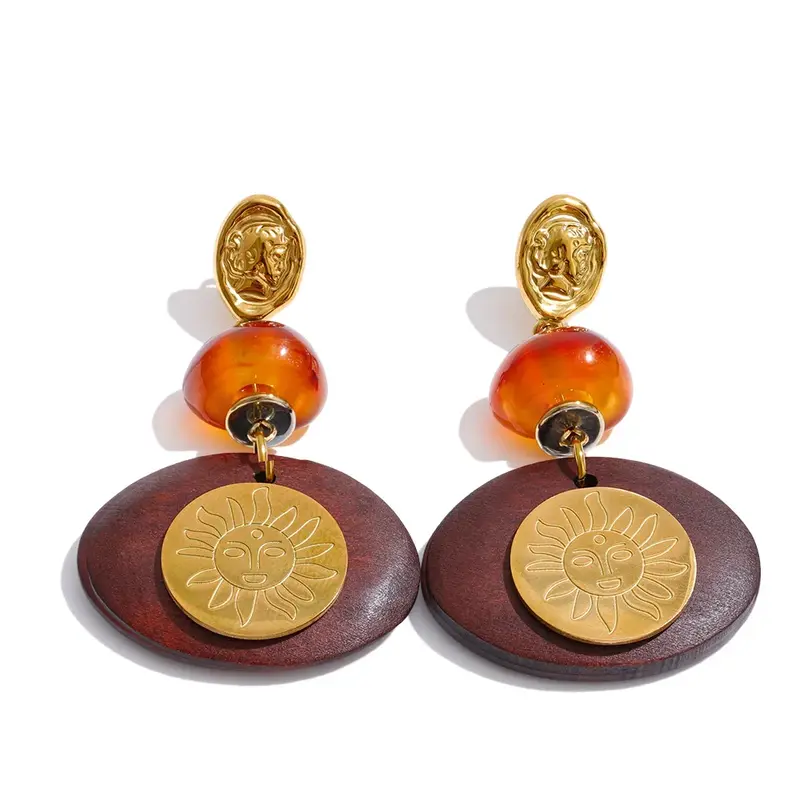 Pendientes Gloria de madera y resina