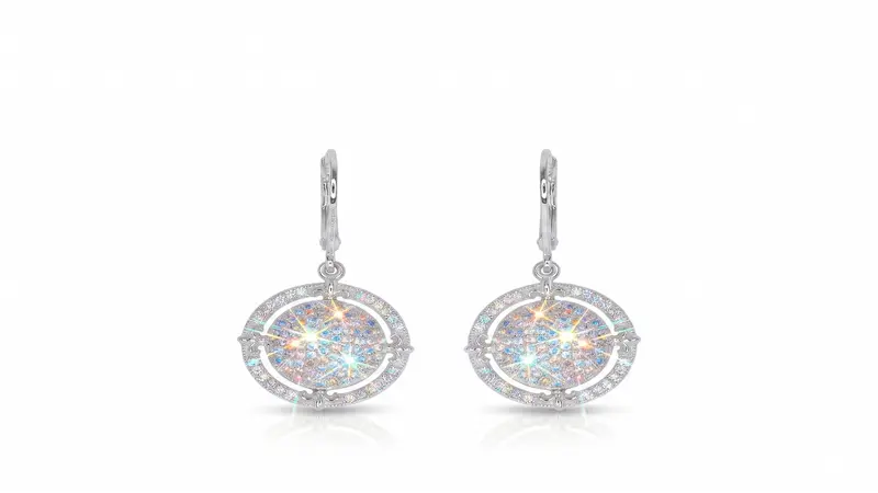 Pendientes "Glow Oval" en Plata de Ley 925 y Pavé de Circonitas