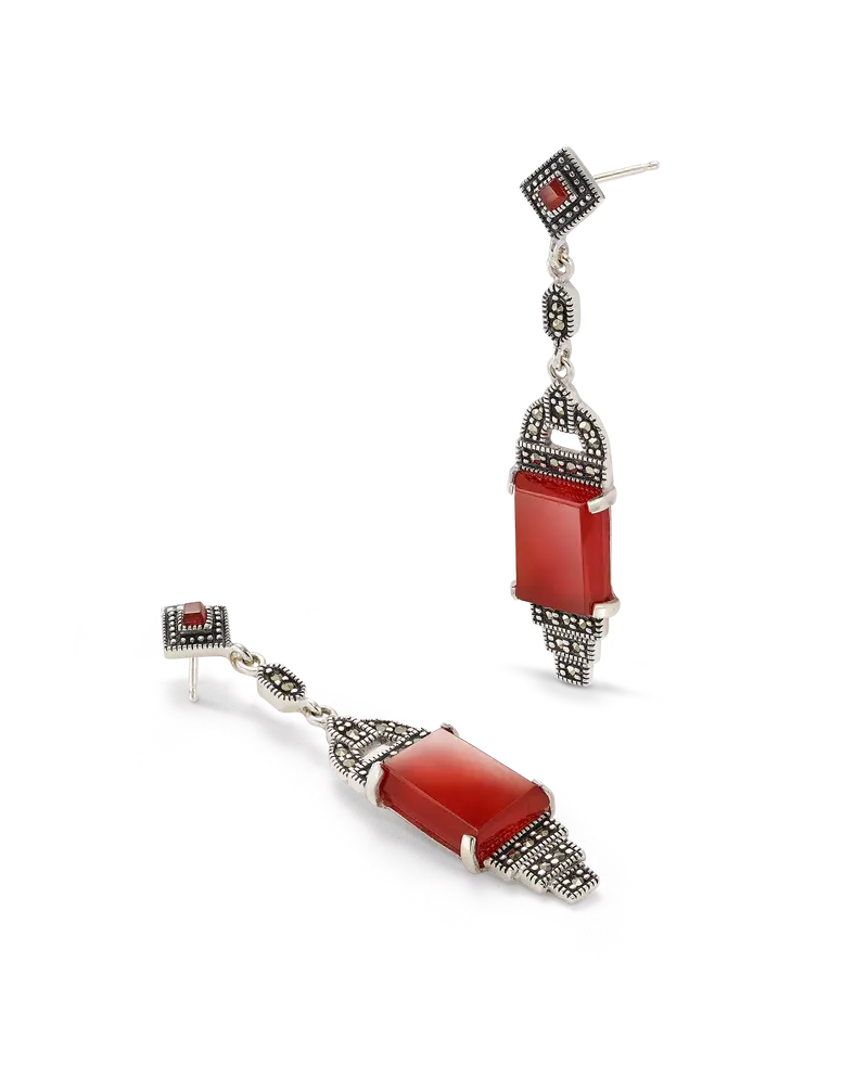 Pendientes Gorkly Ágata, plata
