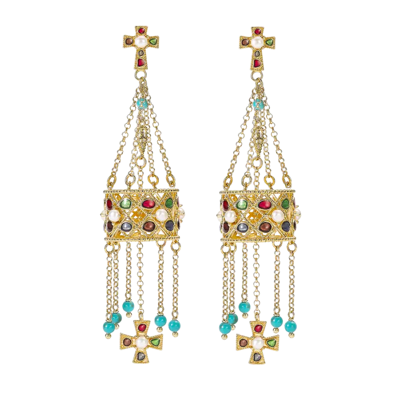 Pendientes Guadamur, plata dorada