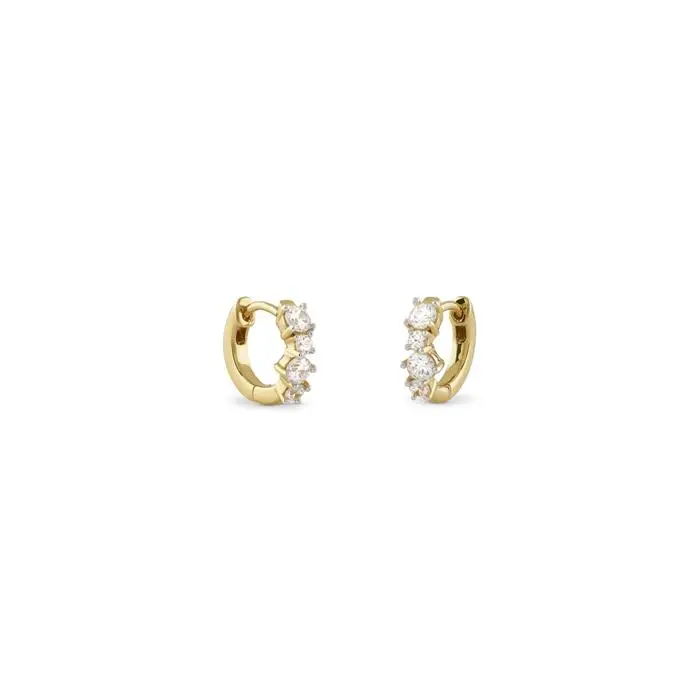 Pendientes Guess Jardin Aro Plata Baño Oro y Circonitas Blancas JSBE04462JWYGT-U