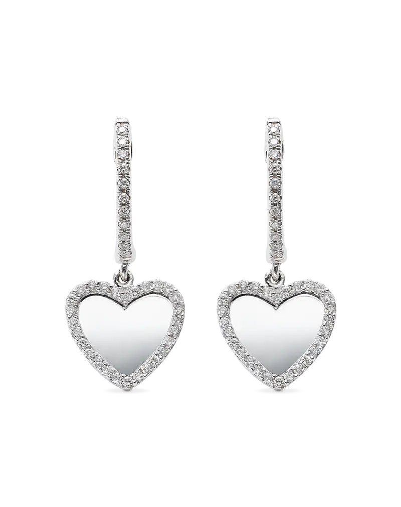Pendientes Heart diamantes, oro blanco