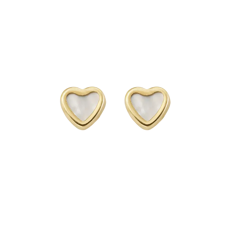 Pendientes Heart madreperla, oro