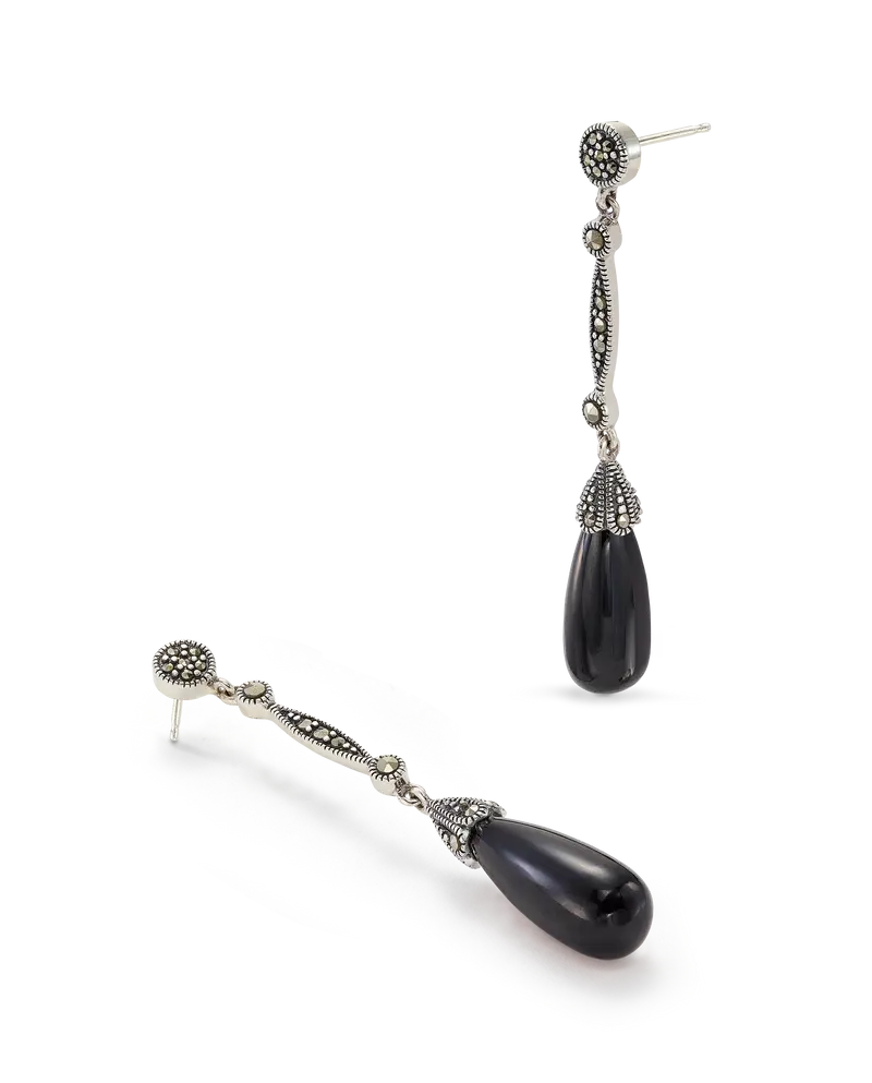Pendientes Hemu Ónix, plata