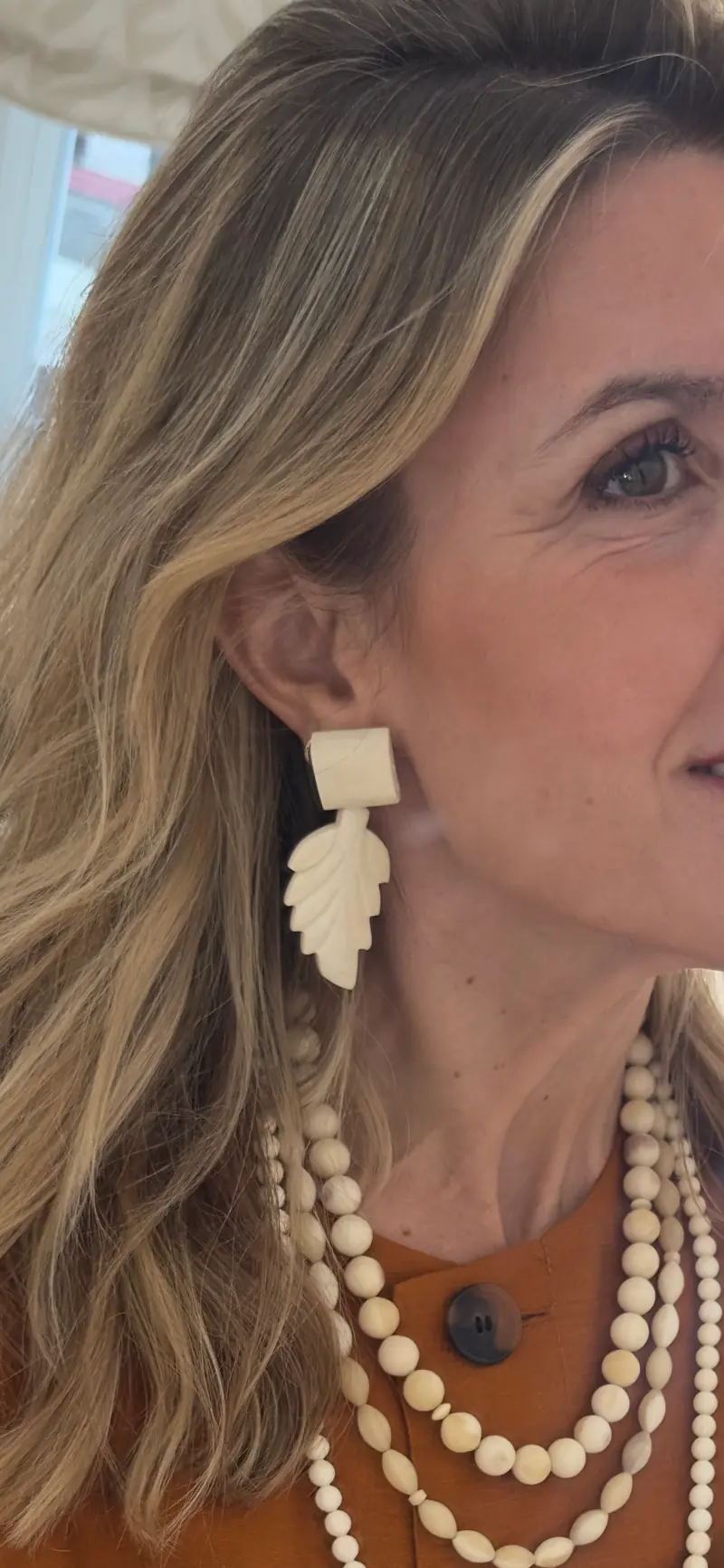 Pendientes Hoja hueso