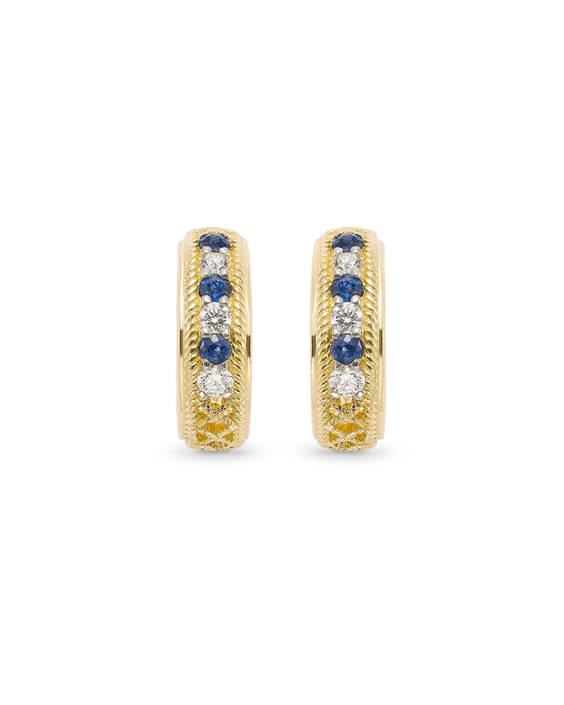 Pendientes Kriul diamantes y zafiros, oro