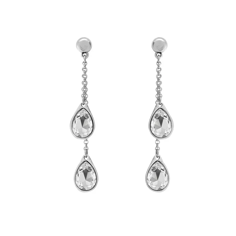 Pendientes largos crystal transparente cristal Swarovski - Vidda jewelry