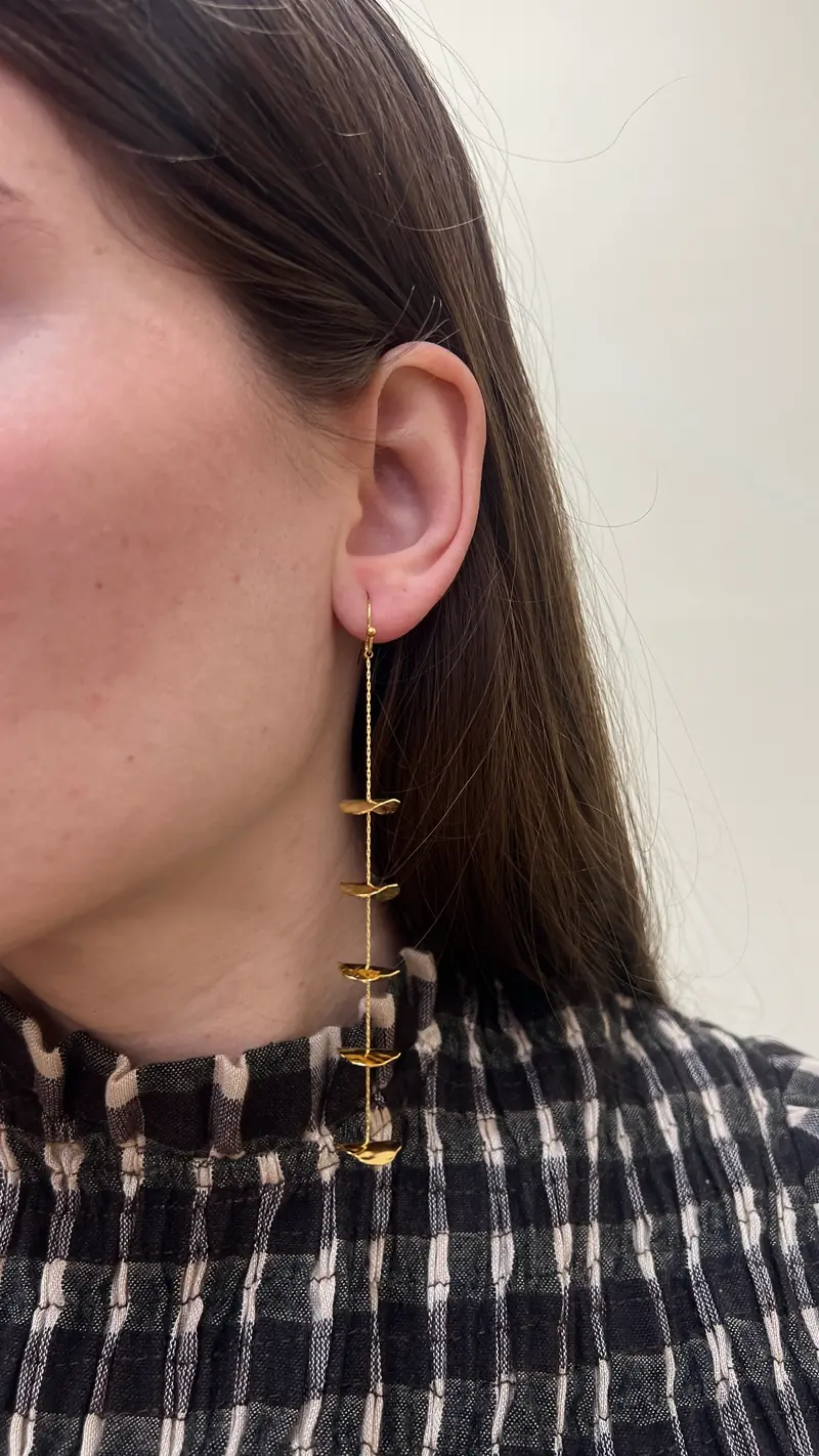 Pendientes LARGOS HOJITAS DORADO