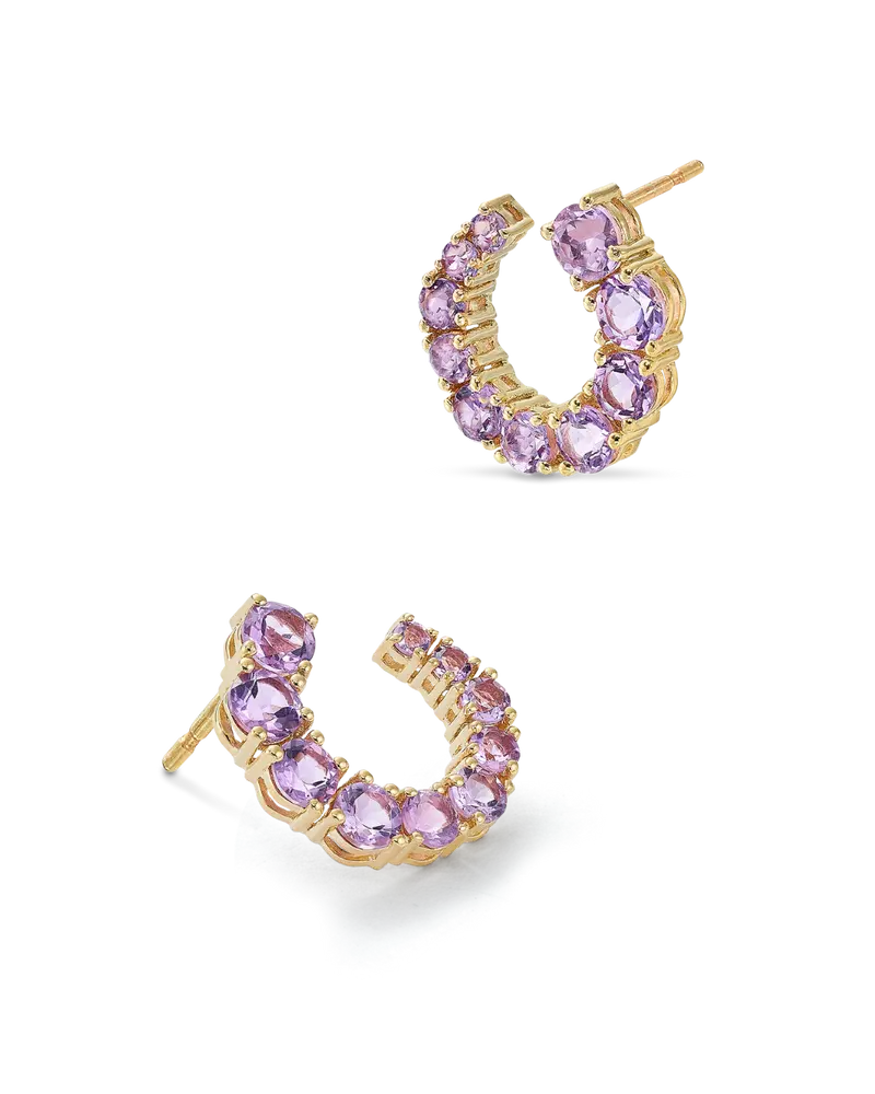 Pendientes Lautrec amatista, plata dorada