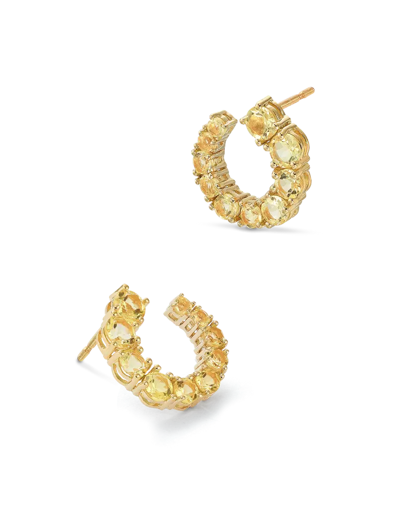 Pendientes Lautrec cuarzo limón, plata dorada