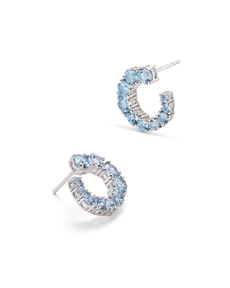 Pendientes Lautrec topacio azul, plata