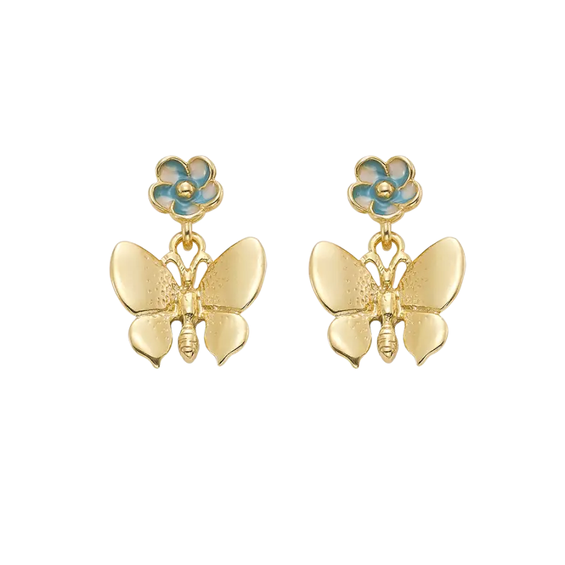 Pendientes Lido azul, plata dorada