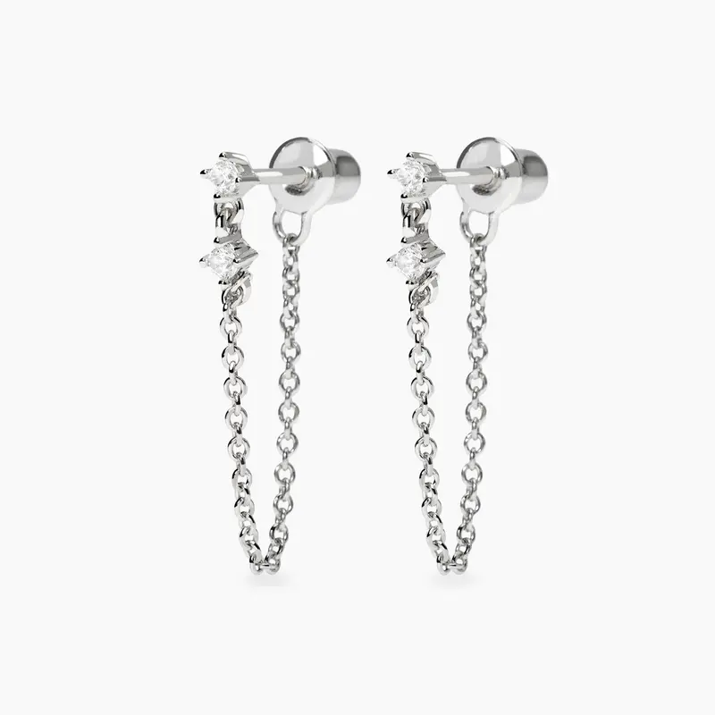 Pendientes Mabina de cadena de diamantes cultivados en laboratorio Mi diamante 563897