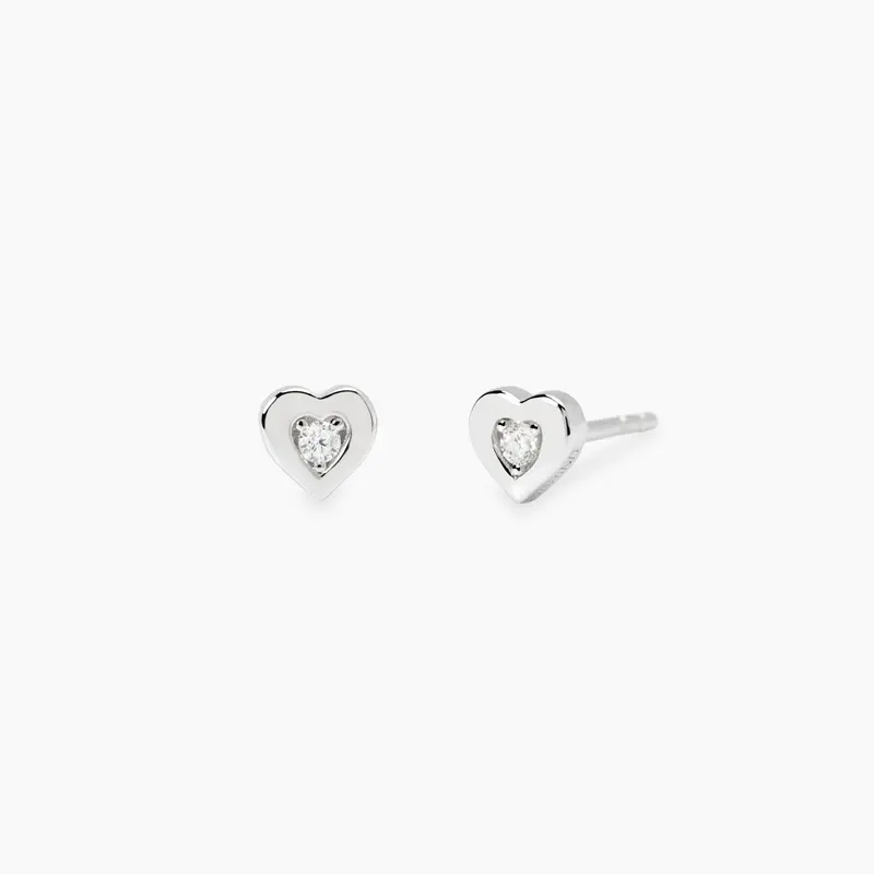 Pendientes Mabina de corazón de diamantes cultivados en laboratorio Mi diamante 563902