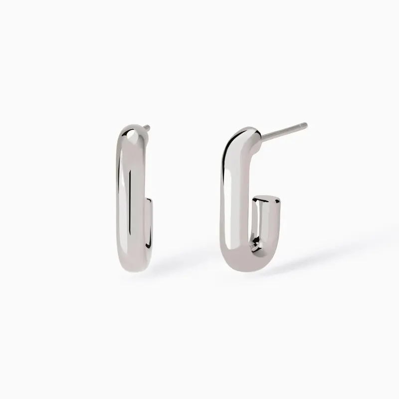 Pendientes Mabina rectangulares gruesos en plata Jornada de puertas abiertas 563839