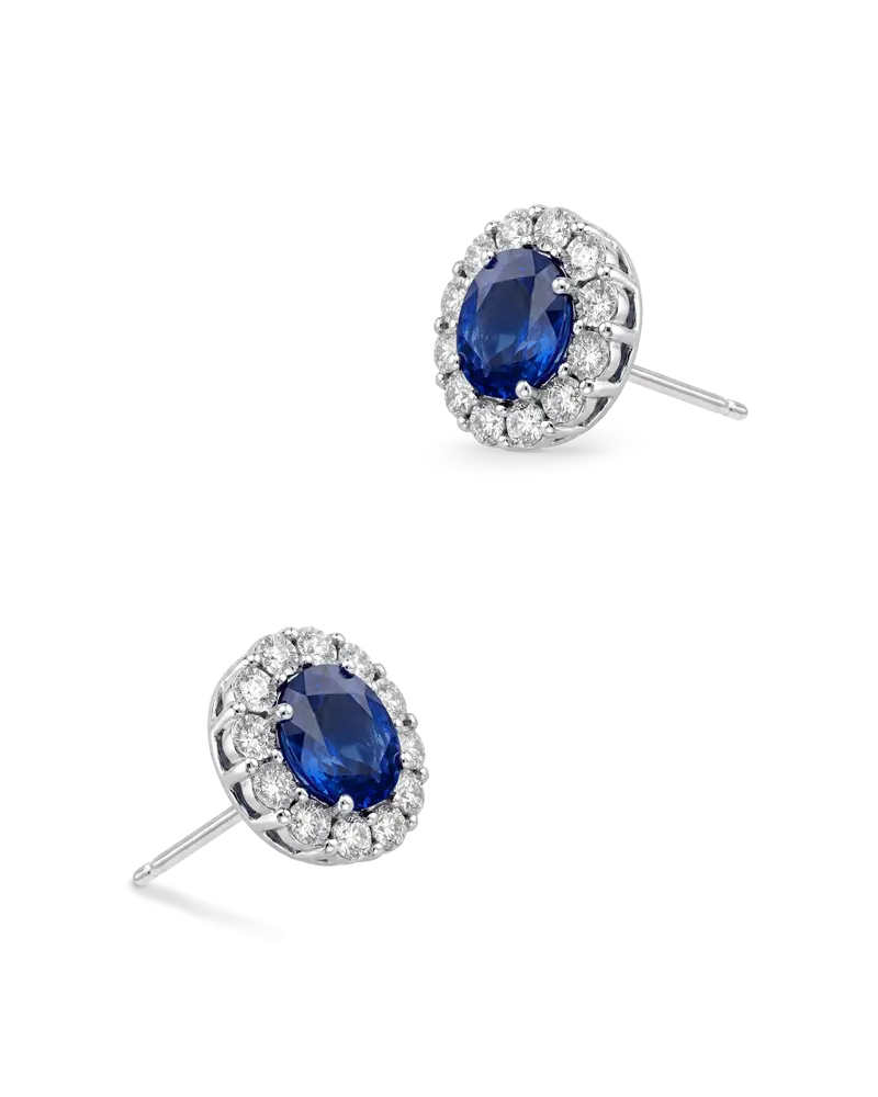 Pendientes Mini Beauty zafiros y diamantes, oro blanco
