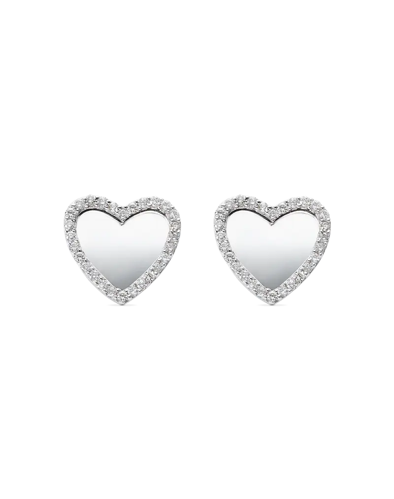 Pendientes Mini Heart diamantes, oro blanco