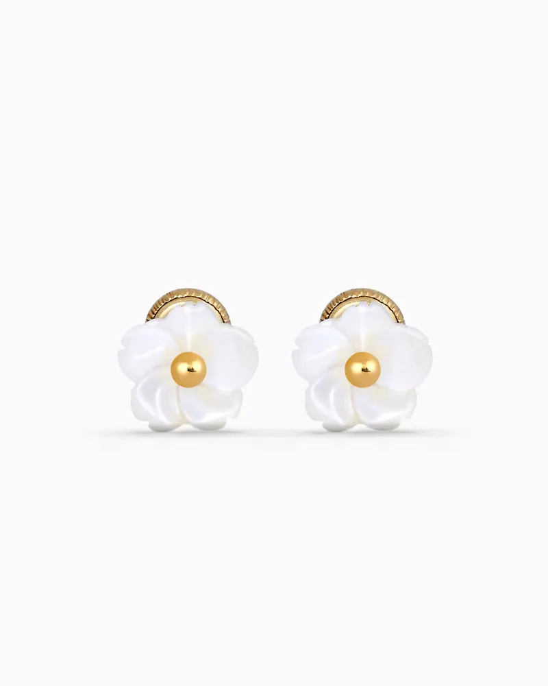 Pendientes nácar 8 mm, oro
