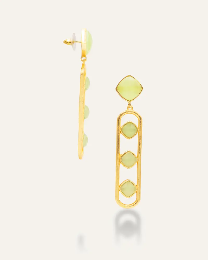Pendientes Naisha Dorados Crisoprasa