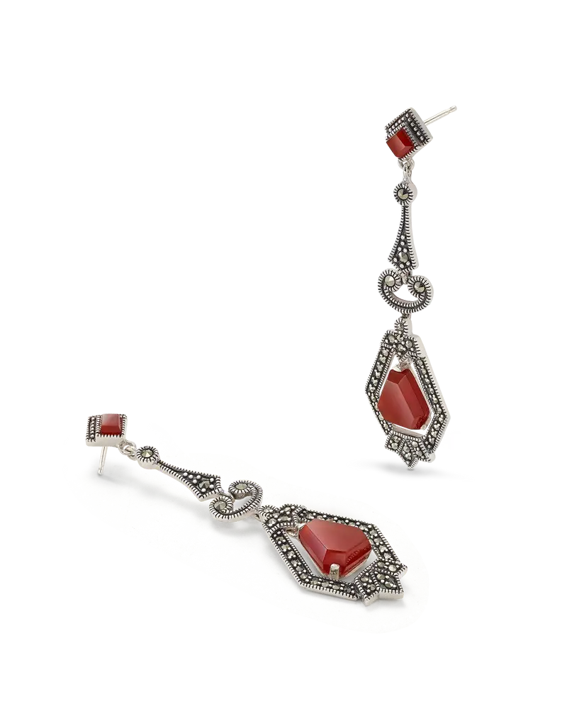 Pendientes Neru Ágata, plata