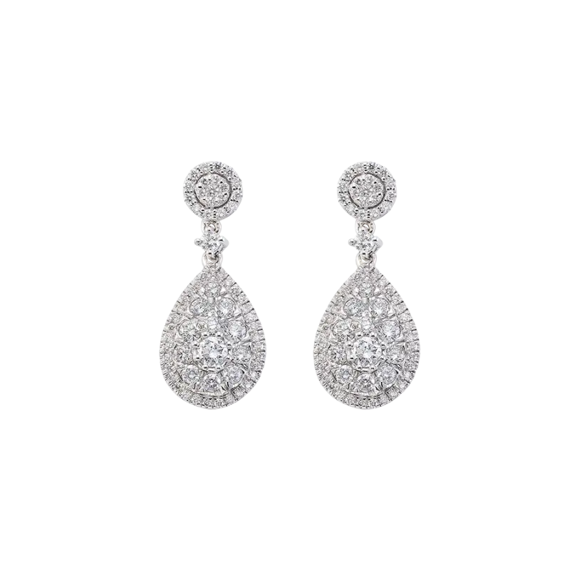 Pendientes Nuit diamantes, oro blanco