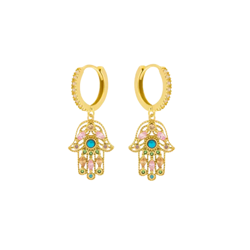 Pendientes oro Mano de Fátima