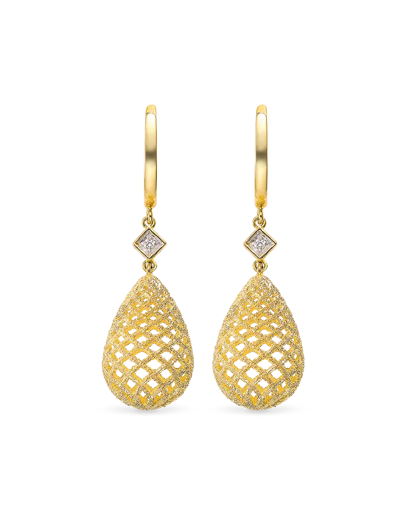 Pendientes Pear Drop diamantes, oro