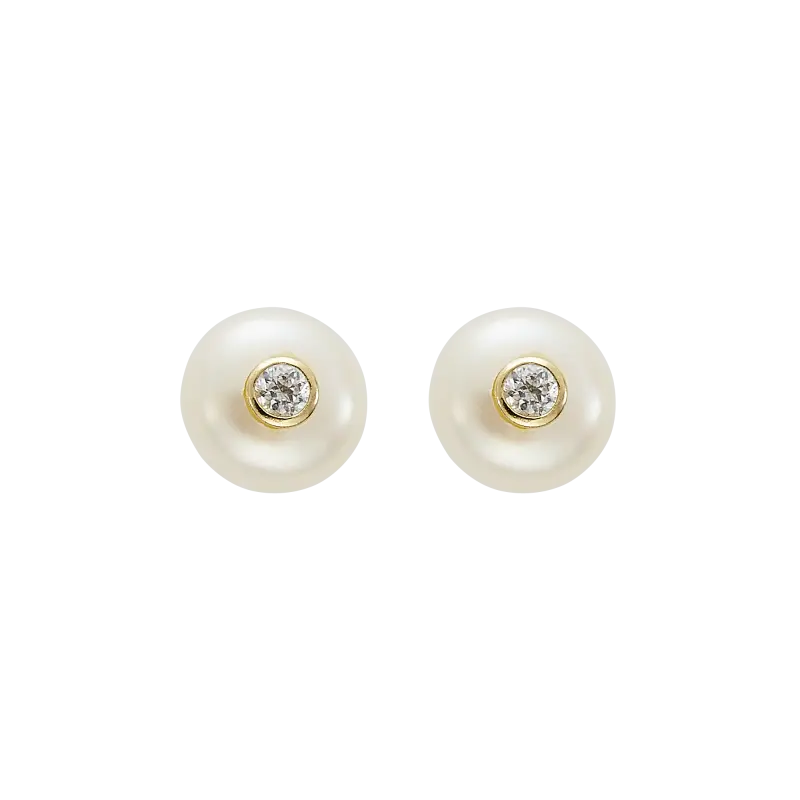 Pendientes perlas 6 mm, oro