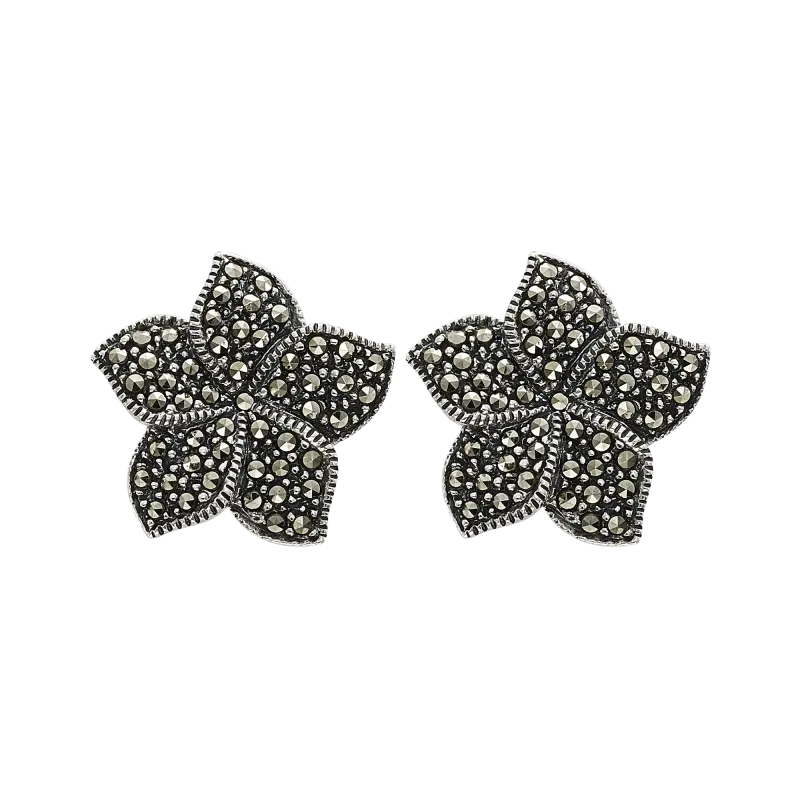 Pendientes plata y marcasitas