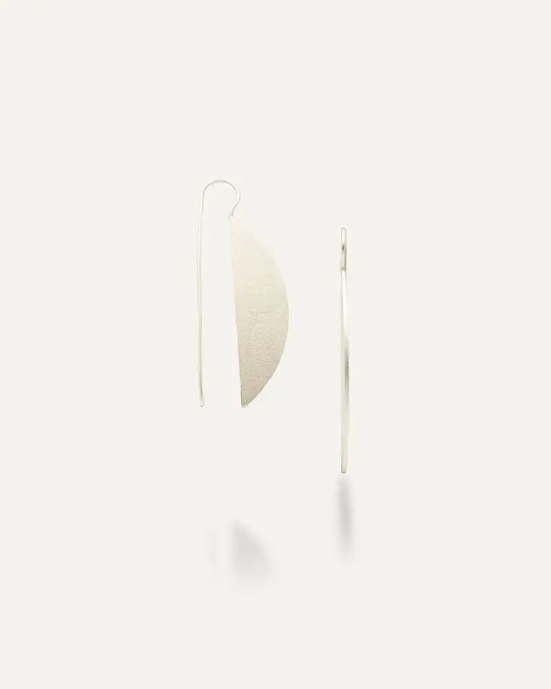 Pendientes Plateados Half Circles