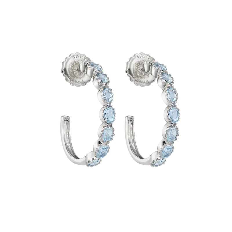 Pendientes Riviere topacios azules, plata