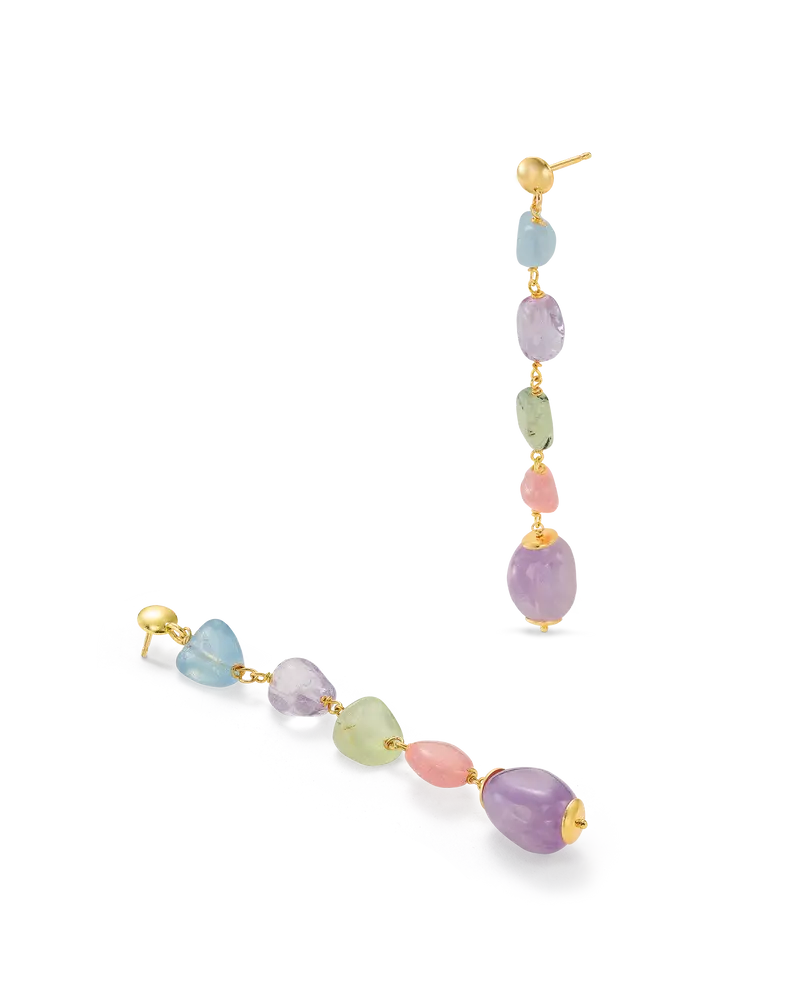 Pendientes Rocosas, plata dorada