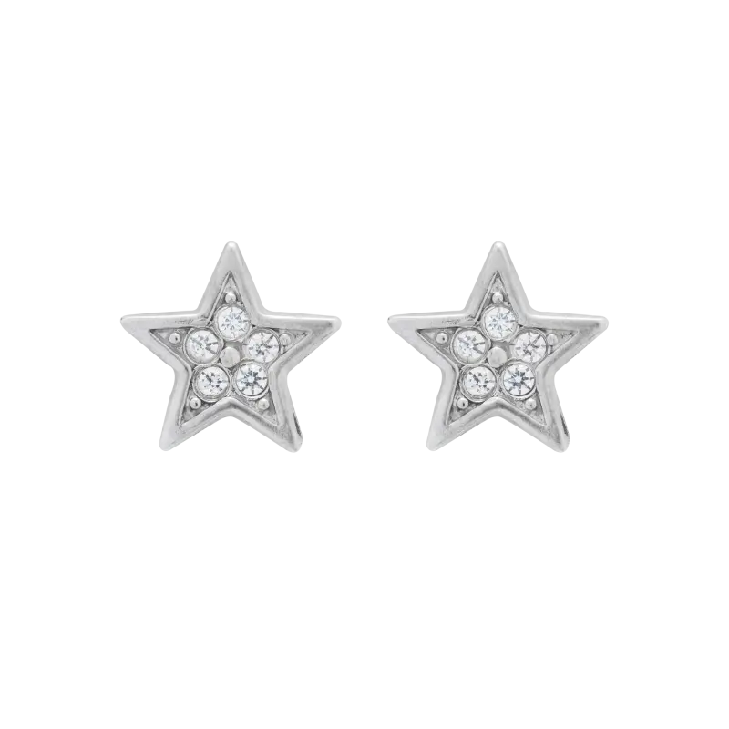 Pendientes Star 6 mm, oro blanco