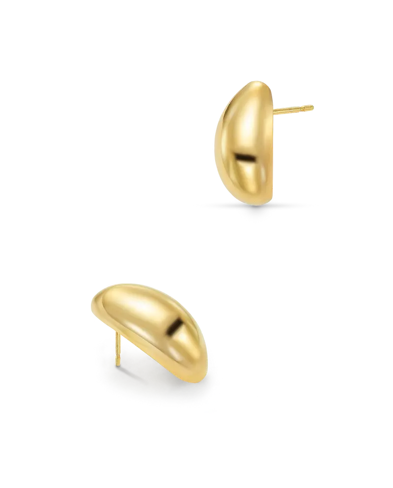 Pendientes Ston, plata dorada