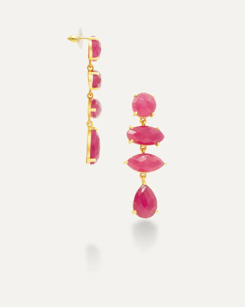 Pendientes Stones Nirvana Onix Fucsia