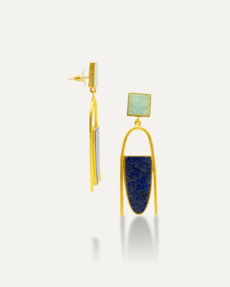 Pendientes Swag Amazonita y Lapiz Lazuli